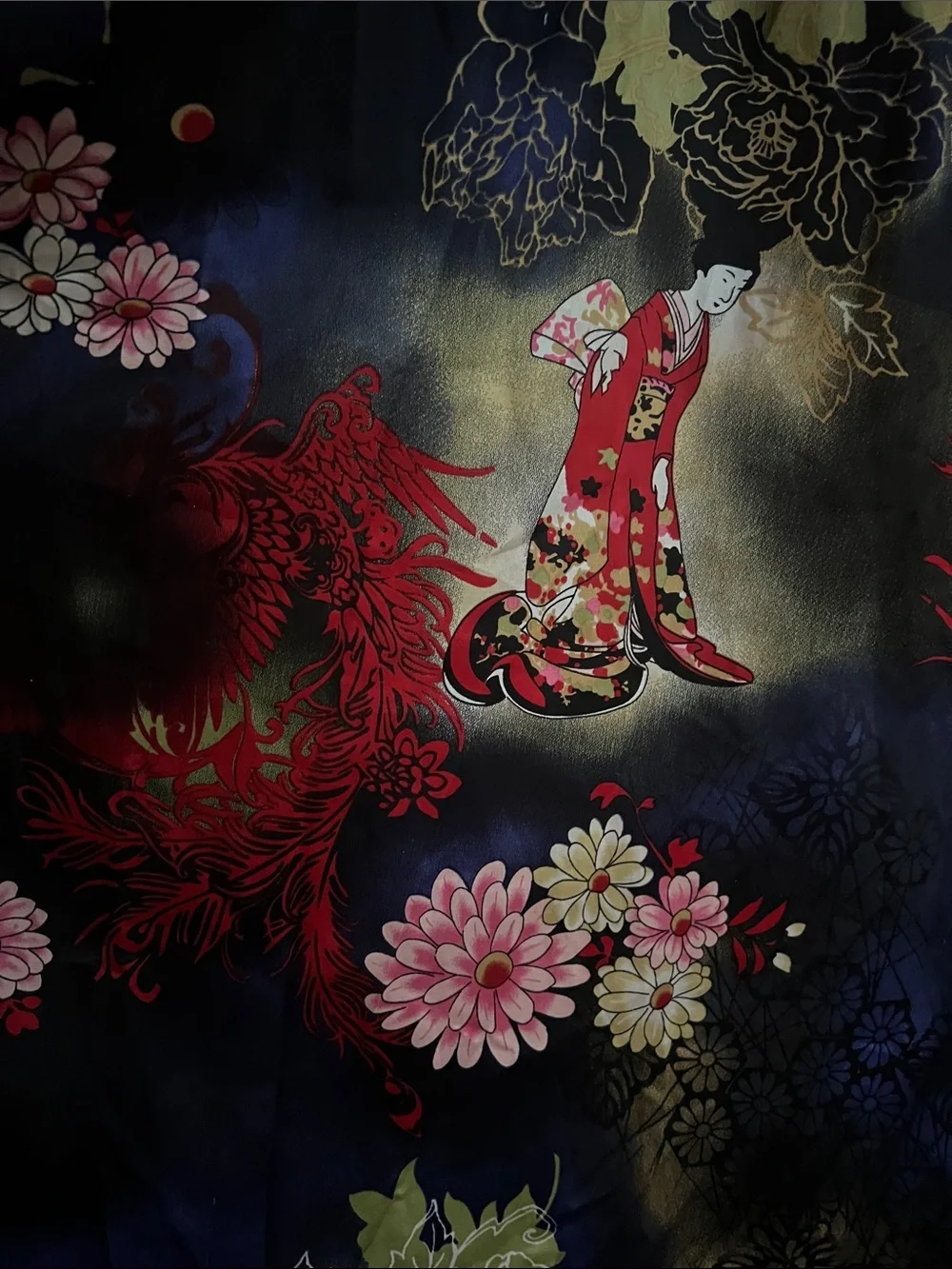 Elegant Floral Wrap Kimono Robe